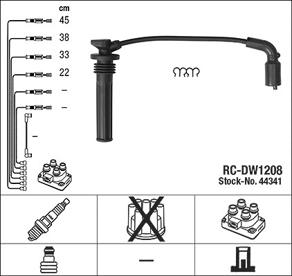 Ngk Zündleitungssatz [Hersteller-Nr. 44341] für Chevrolet