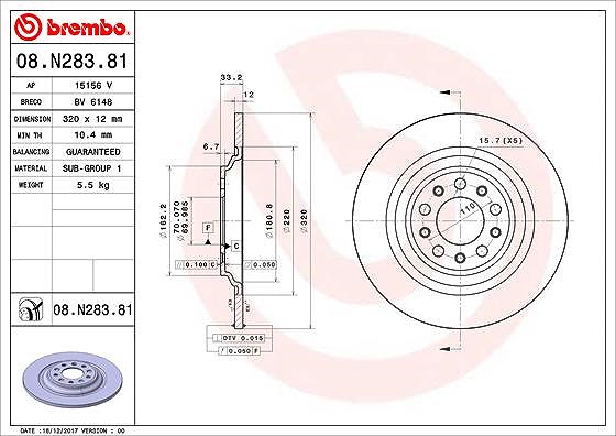 Brembo Bremsscheibe [Hersteller-Nr. 08.N283.81] für Jeep