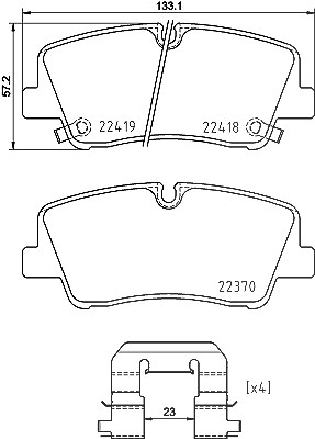 Brembo Bremsbelagsatz, Scheibenbremse [Hersteller-Nr. P30089] für Hyundai