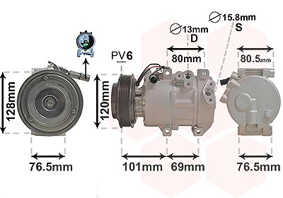 Van Wezel Kompressor, Klimaanlage [Hersteller-Nr. 8301K703] für Kia