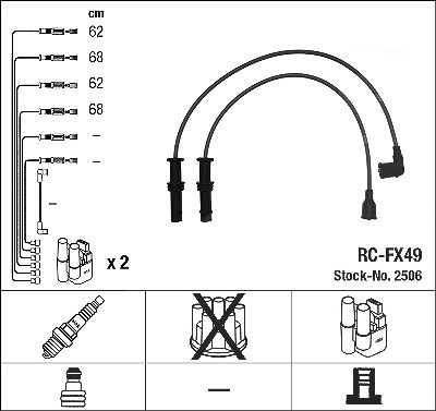 Ngk Zündleitungssatz [Hersteller-Nr. 2506] für Subaru