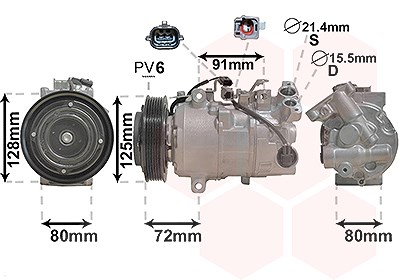 Van Wezel Kompressor, Klimaanlage [Hersteller-Nr. 4300K628] für Renault