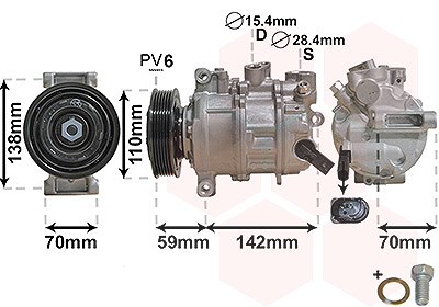 Van Wezel Kompressor, Klimaanlage [Hersteller-Nr. 0300K401] für Audi