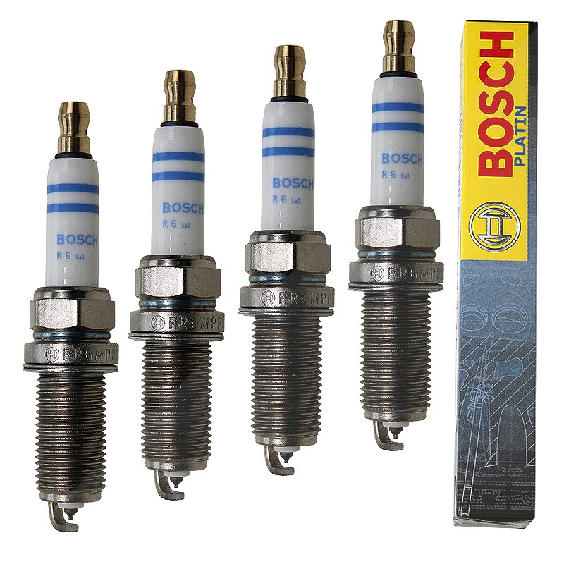 Bosch 4x Zündkerze Doppelplatin [Hersteller-Nr. 0242240619] für Mitsubishi, Mercedes-Benz