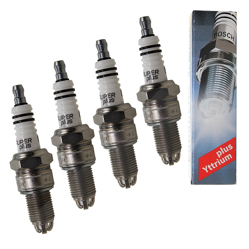 Bosch 4x Zündkerze WR8LTC+ [Hersteller-Nr. 0242229658] für VW, Seat, Audi