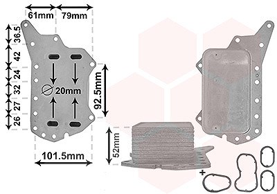 Van Wezel Ölkühler, Motoröl [Hersteller-Nr. 33003638] für Nissan, Renault