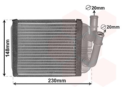 Van Wezel Wärmetauscher, Innenraumheizung [Hersteller-Nr. 58006381] für VW, Audi, Porsche