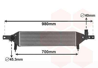 Van Wezel Ladeluftkühler [Hersteller-Nr. 33004409] für Nissan