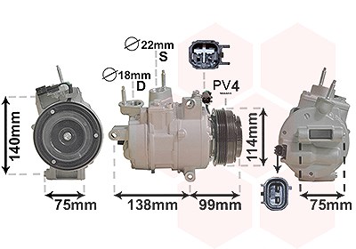 Van Wezel Kompressor, Klimaanlage [Hersteller-Nr. 1801K704] für Ford