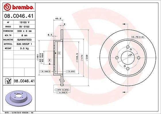 Brembo Bremsscheibe [Hersteller-Nr. 08.C046.41] für Suzuki