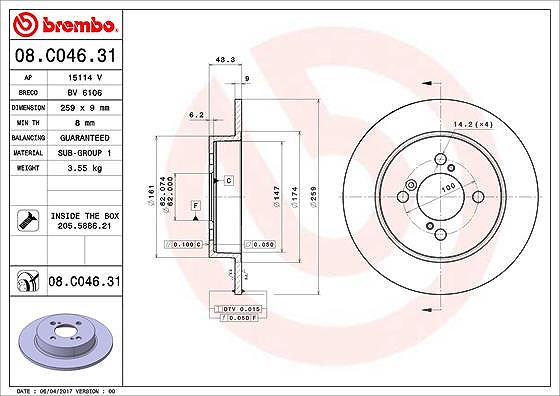 Brembo Bremsscheibe [Hersteller-Nr. 08.C046.31] für Suzuki