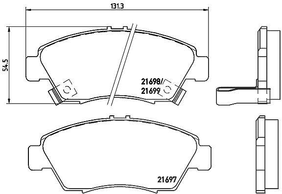 Brembo Bremsbelagsatz, Scheibenbremse [Hersteller-Nr. P28024] für Honda