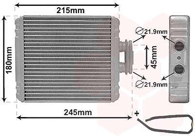 Van Wezel Wärmetauscher, Innenraumheizung [Hersteller-Nr. 76016700] für VW, Seat, Skoda, Audi