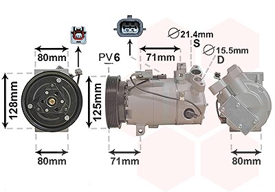 Van Wezel Kompressor, Klimaanlage [Hersteller-Nr. 4300K636] für Renault, Nissan