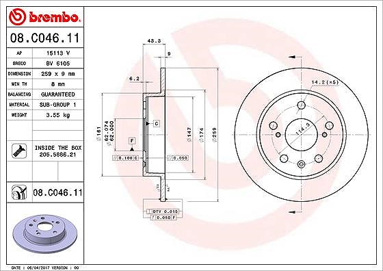 Brembo Bremsscheibe [Hersteller-Nr. 08.C046.11] für Suzuki