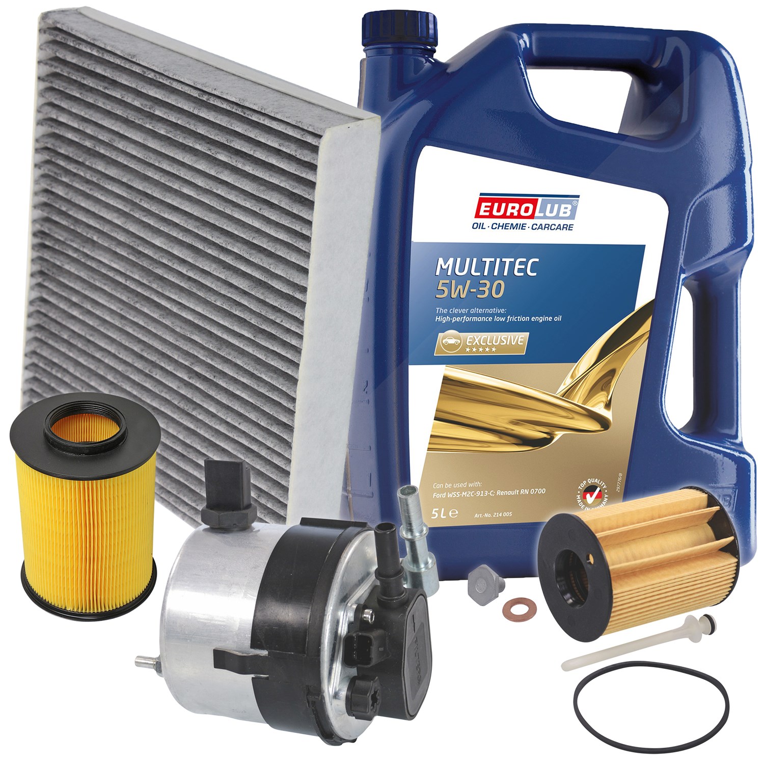 Bestprice Inspektionspaket Filtersatz SET B + 5l ÖL [Hersteller-Nr. 40207424] für Ford, Volvo