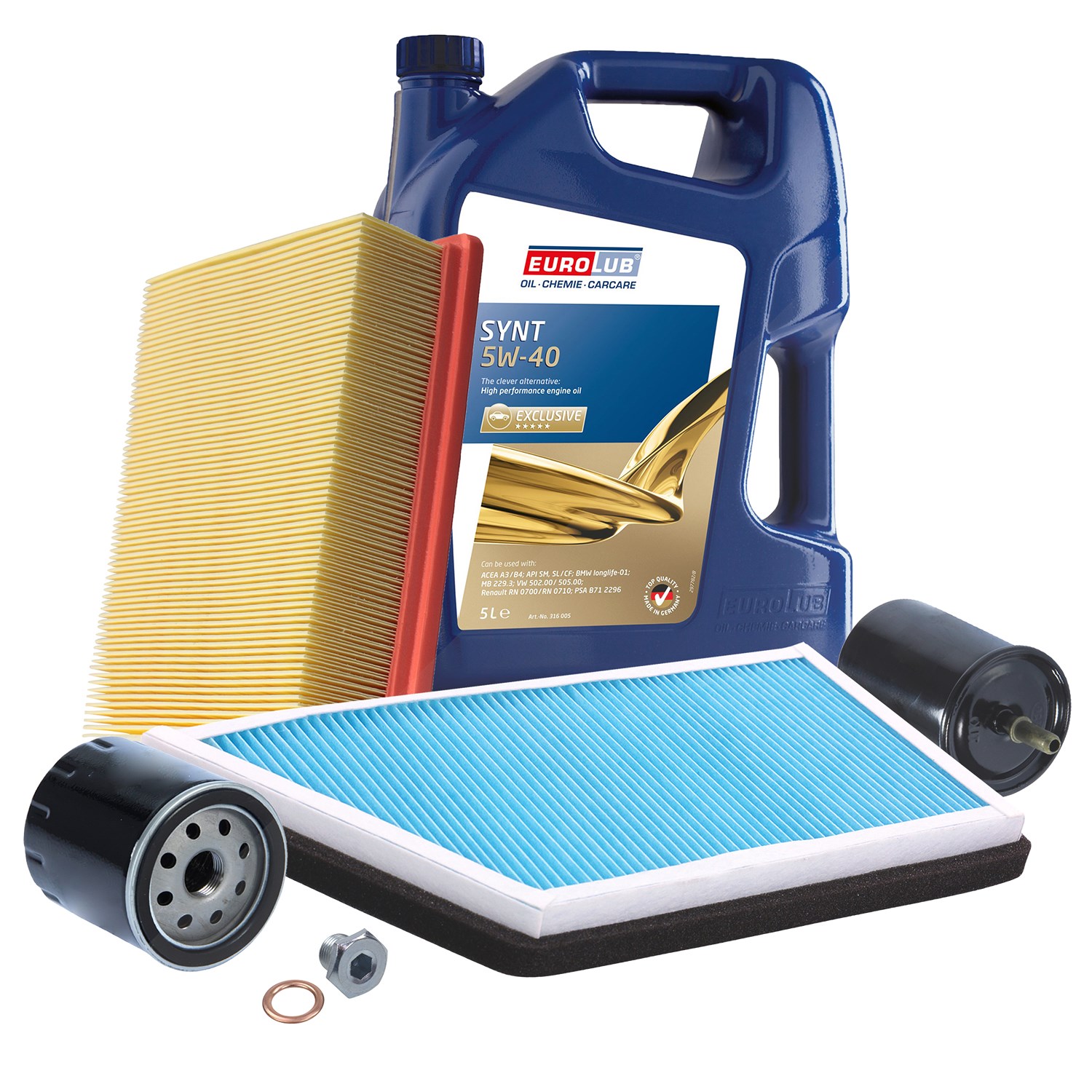 Bestprice Inspektionspaket Filtersatz SET B + 5l ÖL [Hersteller-Nr. 40207840] für Peugeot