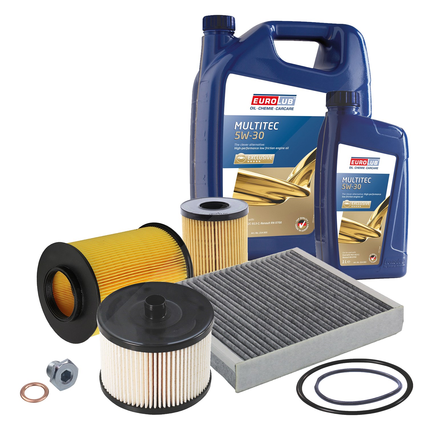 Bestprice Inspektionspaket Filtersatz SET B + 6l ÖL [Hersteller-Nr. 40207807] für Ford, Volvo