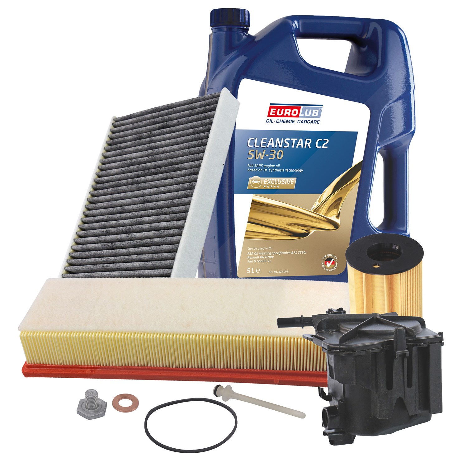 Bestprice Inspektionspaket Filtersatz SET B + 5l ÖL [Hersteller-Nr. 40207874] für Peugeot, Citroën