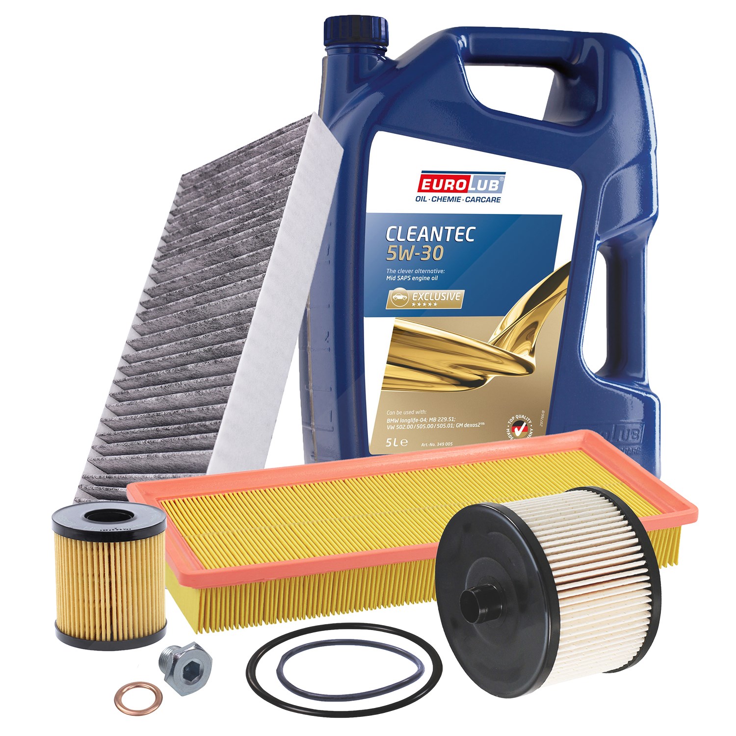 Bestprice Inspektionspaket Filtersatz SET B + 5l ÖL [Hersteller-Nr. 40207889] für Citroën, Peugeot