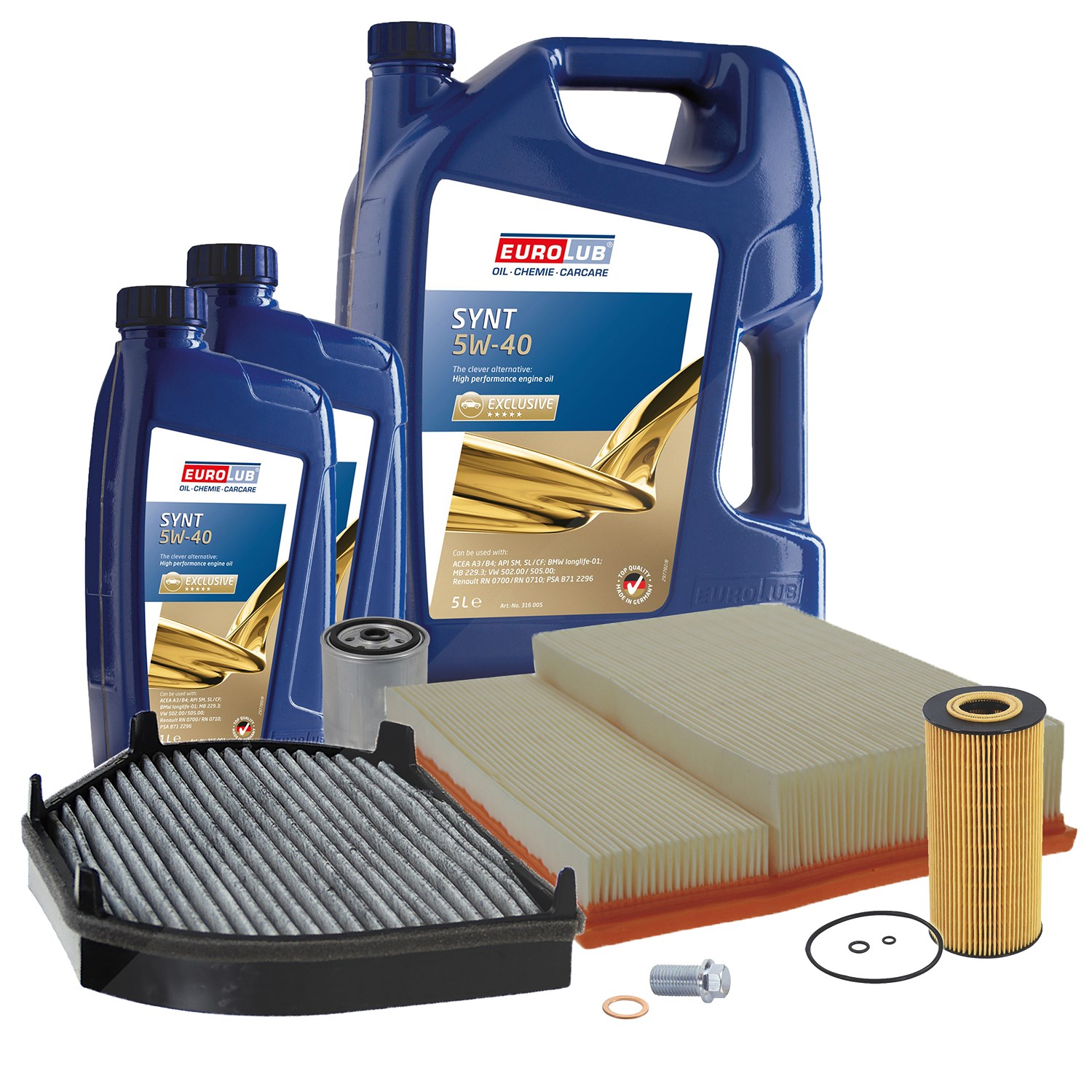Bestprice Inspektionspaket Filtersatz SET B + 7l ÖL [Hersteller-Nr. 40207883] für Mercedes-Benz