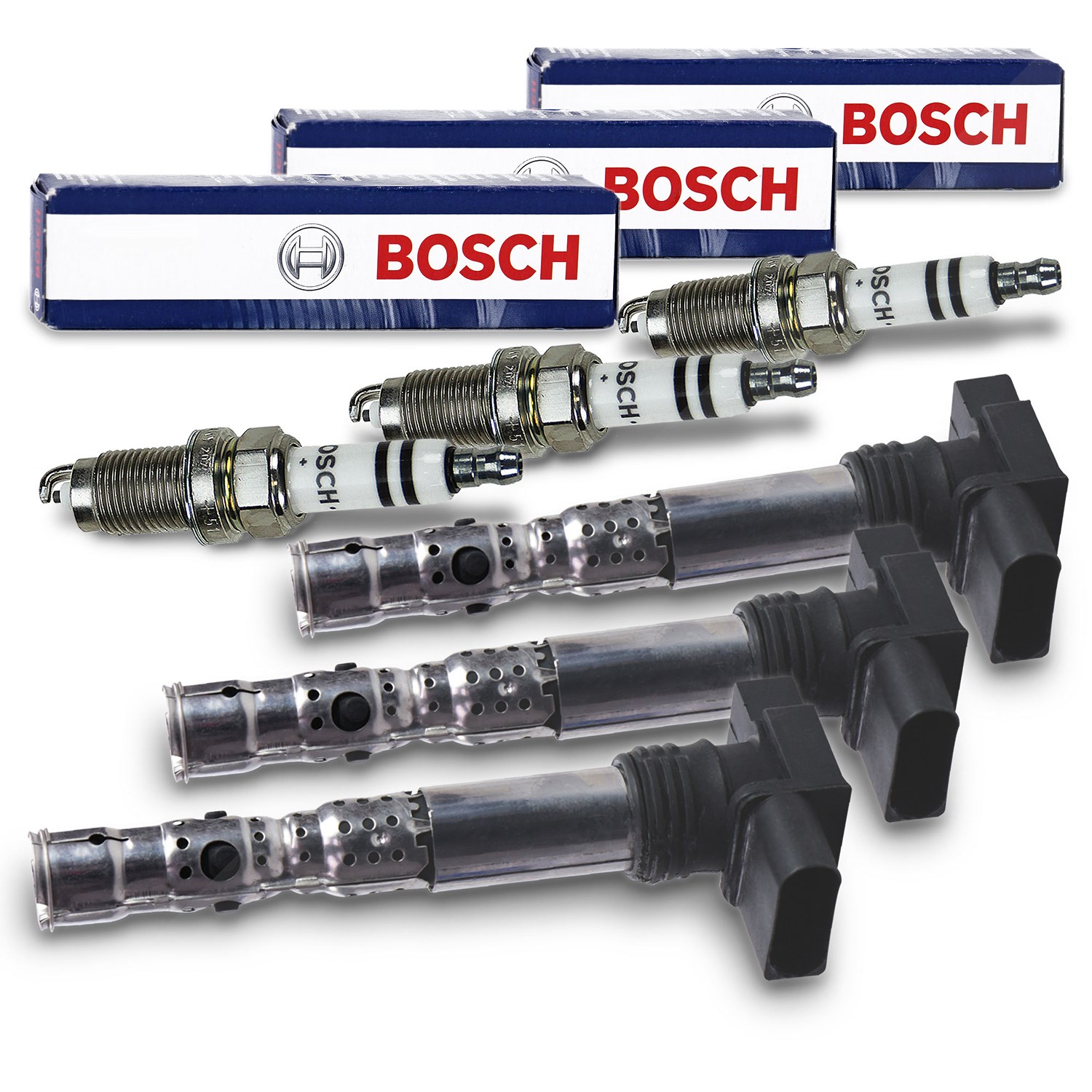 Bestprice 3x Zündspule + 3x Zündkerze [Hersteller-Nr. 40207949] für Skoda, VW, Seat