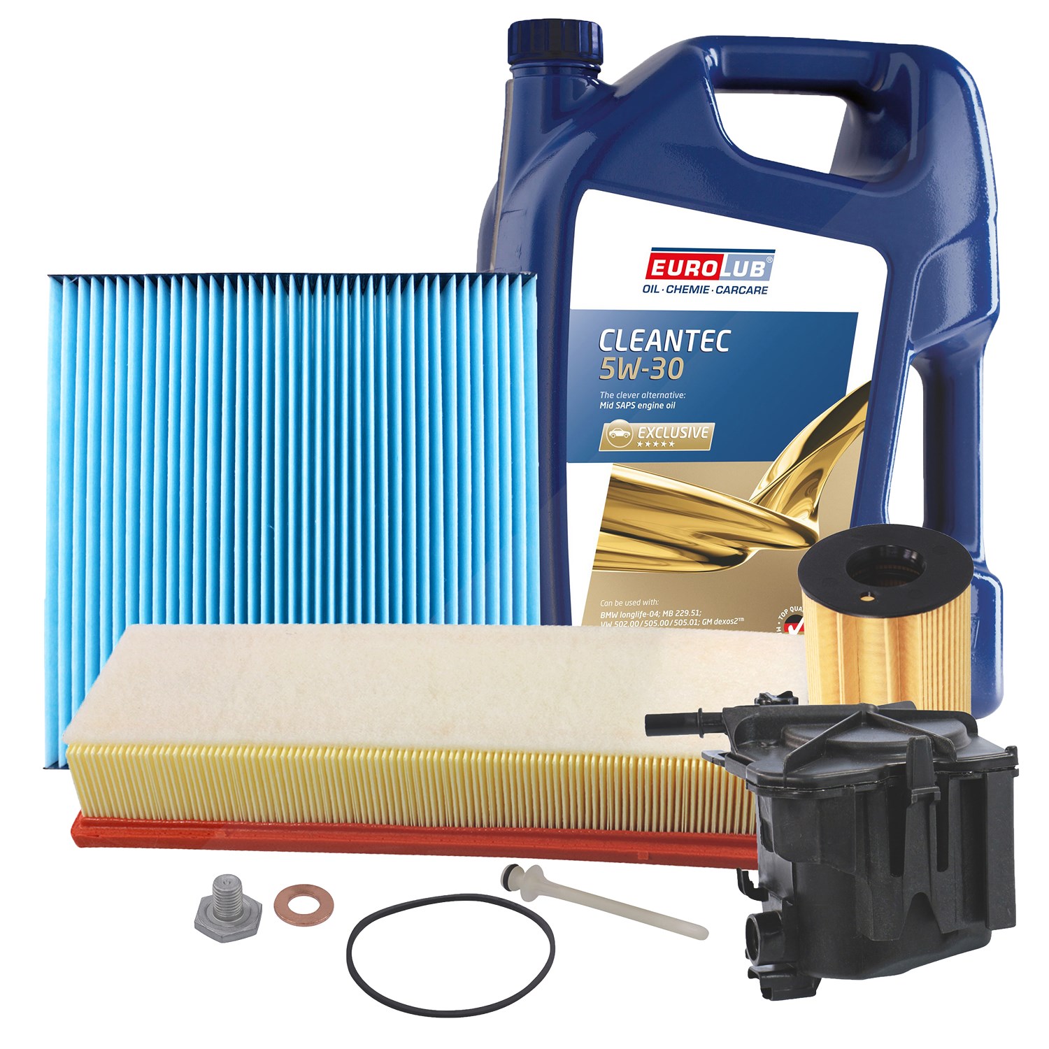 Bestprice Inspektionspaket Filtersatz SET B + 5l ÖL [Hersteller-Nr. 40207943] für Citroën, Peugeot