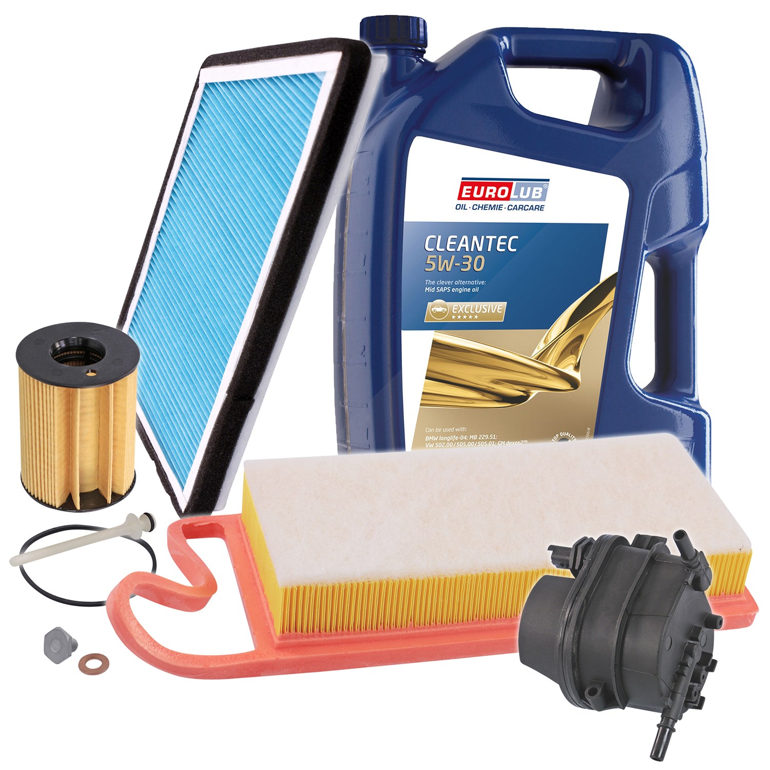 Bestprice Inspektionspaket Filtersatz SET B + 5l ÖL [Hersteller-Nr. 40207946] für Peugeot