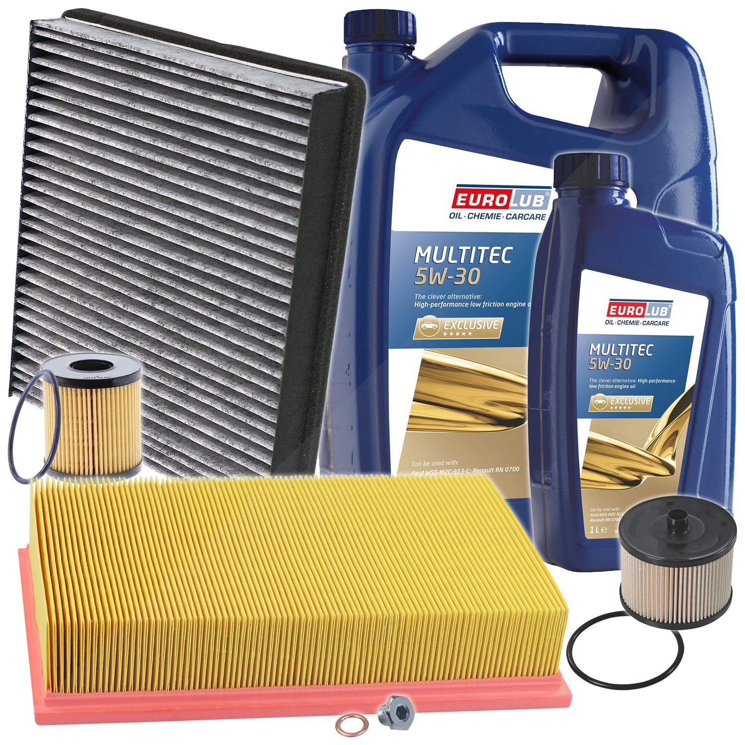Bestprice Inspektionspaket Filtersatz SET B + 6l ÖL [Hersteller-Nr. 40207948] für Ford