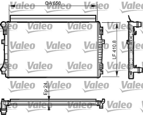 Valeo Kühler, Motorkühlung [Hersteller-Nr. 735558] für Cupra, Skoda, Seat, Audi, VW