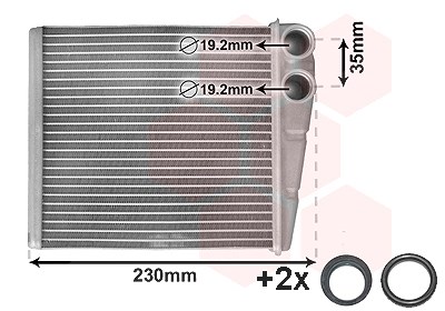 Van Wezel Wärmetauscher, Innenraumheizung [Hersteller-Nr. 58006229] für Seat, Skoda, Audi, VW