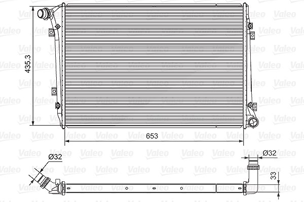Valeo Kühler, Motorkühlung [Hersteller-Nr. 701664] für Seat, Skoda, Audi, VW