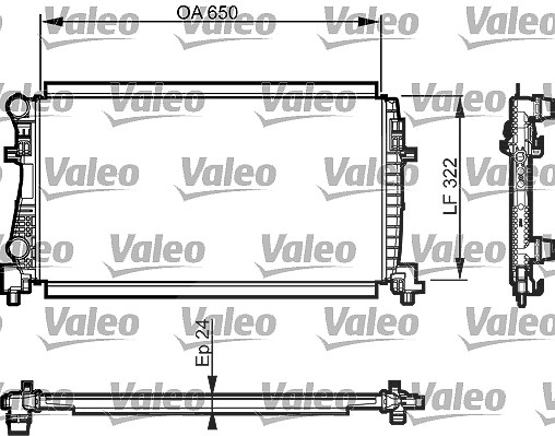 Valeo Kühler, Motorkühlung [Hersteller-Nr. 735557] für VW, Audi, Skoda, Seat
