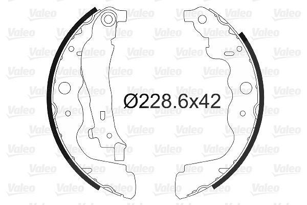 Valeo Bremsbackensatz Trommelbremse 230x42 [Hersteller-Nr. 564104] für Lada, Mercedes-Benz, Renault, Dacia