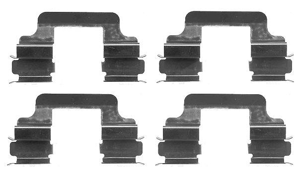 Hella Zubehörsatz, Scheibenbremsbelag [Hersteller-Nr. 8DZ355203-081] für Lada, Alfa Romeo, VW, Land Rover, Porsche, Volvo, Renault, Audi, Dacia, Nissa