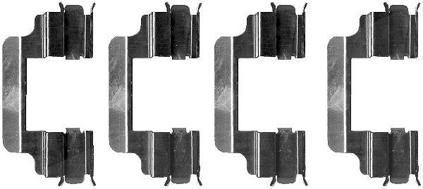 Hella Zubehörsatz, Scheibenbremsbelag [Hersteller-Nr. 8DZ355202-711] für Fiat, Citroën, Mercedes-Benz, Lancia, Peugeot