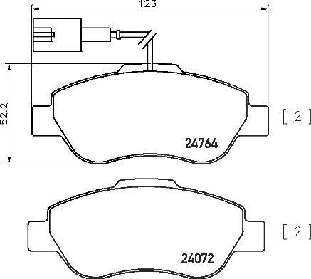 Brembo Bremsbelagsatz, Scheibenbremse [Hersteller-Nr. P24150] für Ford, Fiat