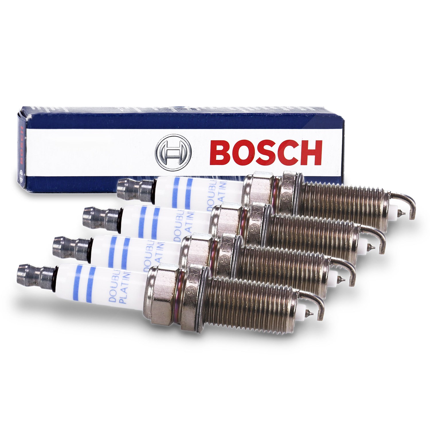 Bosch 4x Zündkerze Doppelplatin [Hersteller-Nr. 0242236510] für Subaru, Mitsubishi