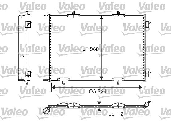 Valeo Kondensator mit Trockner [Hersteller-Nr. 818015] für Citroën, Vauxhall, Ds, Peugeot, Opel