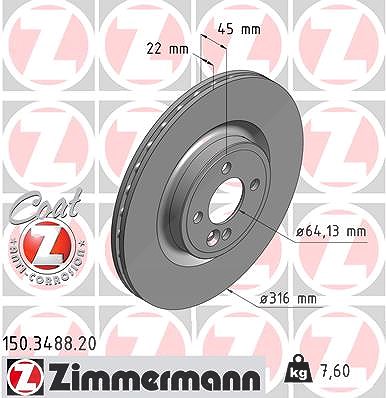 Zimmermann Bremsscheibe [Hersteller-Nr. 150.3488.20] für Mini