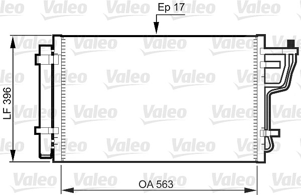 Valeo Kondensator, Klimaanlage [Hersteller-Nr. 814351] für Kia, Hyundai