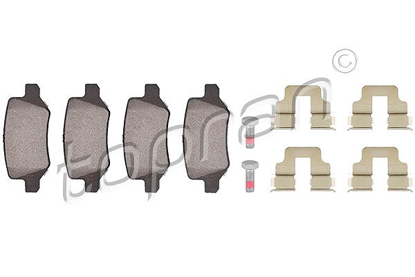 Topran Bremsbeläge hinten (Satz) [Hersteller-Nr. 401439] für Mercedes-Benz