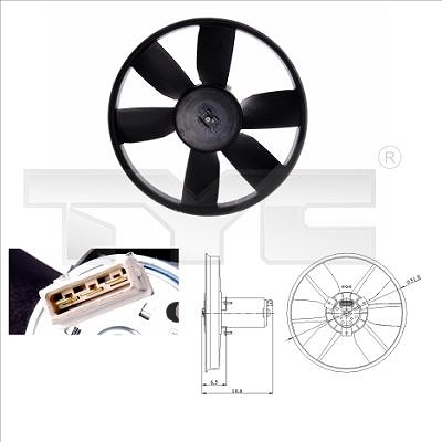 Tyc Lüfter, Motorkühlung [Hersteller-Nr. 837-0014] für VW, Seat
