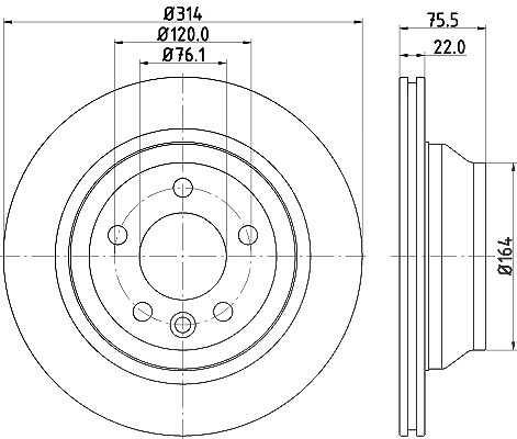 Hella Bremsscheibe [Hersteller-Nr. 8DD355109-801] für VW