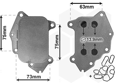 Van Wezel Ölkühler, Motoröl [Hersteller-Nr. 40003396] für Suzuki, Peugeot, Citroën, Mazda, Ford, Volvo, Toyota
