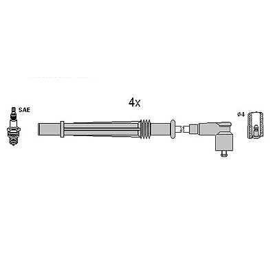 Hüco Zündleitungssatz [Hersteller-Nr. 134968] für Renault, Dacia