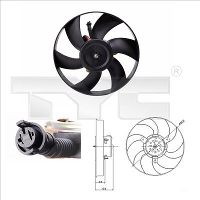 Tyc Lüfter, Motorkühlung [Hersteller-Nr. 831-0004] für VW, Seat