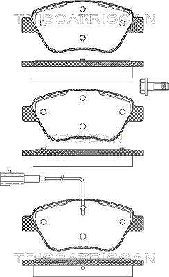 Triscan Bremsbelagsatz, Scheibenbremse [Hersteller-Nr. 811015019] für Citroën, Alfa Romeo, Fiat, Peugeot