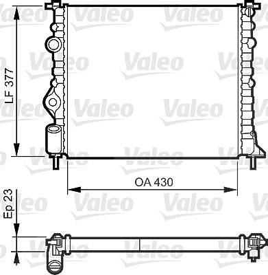 Valeo Kühler, Motorkühlung [Hersteller-Nr. 731378] für Nissan, Renault, Dacia