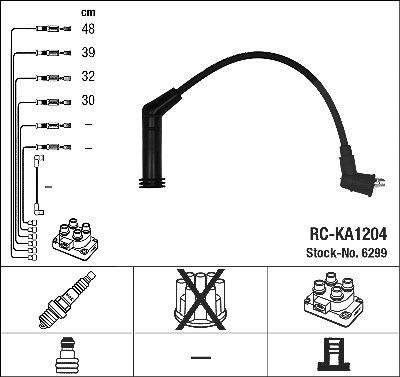 Ngk Zündleitungssatz [Hersteller-Nr. 6299] für Hyundai, Kia